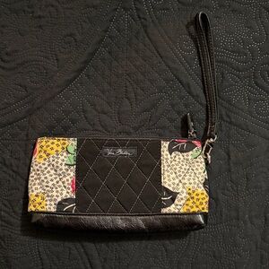Vera Bradley Quilted Black and Multicolor Wristlet